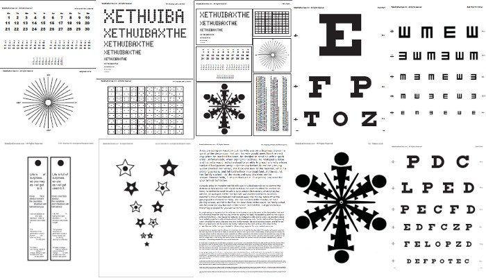 Sample charts from the eye exercise chart package