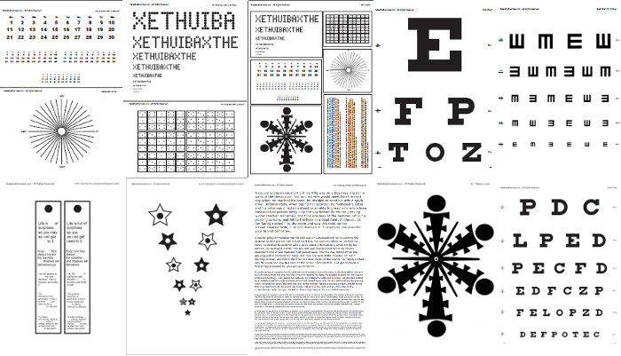 Presbyopia Eye Exercise Chart